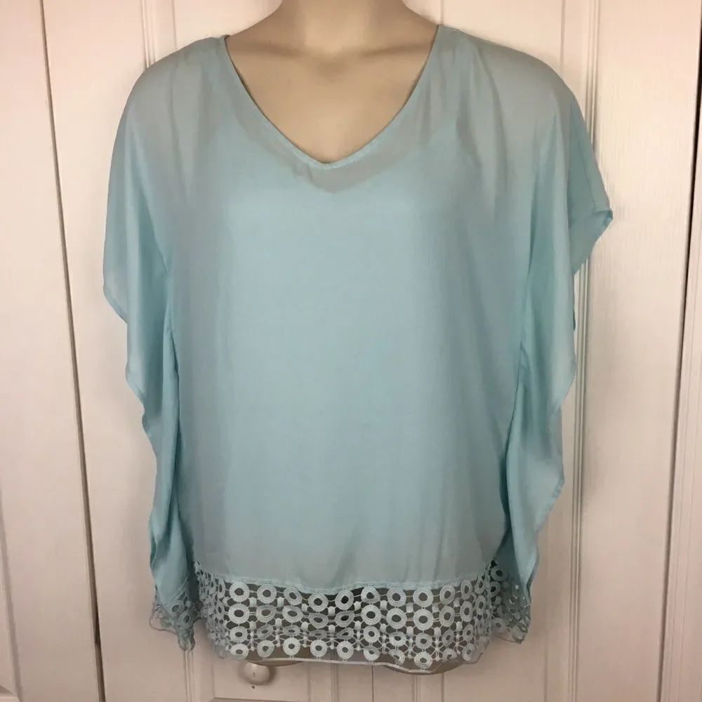 AGB Two Piece Lace Trim Blouse‎